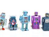 blue and purple robot toy
