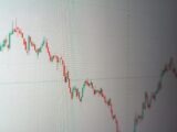 Stock market chart shows a downward trend.