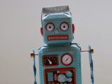 blue plastic robot toy