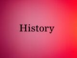 The word history on a pink and orange gradient background