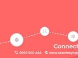a red background with a line of white circles