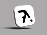 a white square with a black letter on it