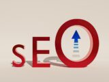 a red sign with a blue arrow pointing to the word search
