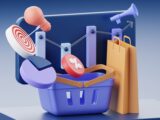 a basket with a target, a target, a target in it, and a