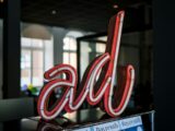 red and white love neon light signage