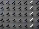 assorted-color security cameras